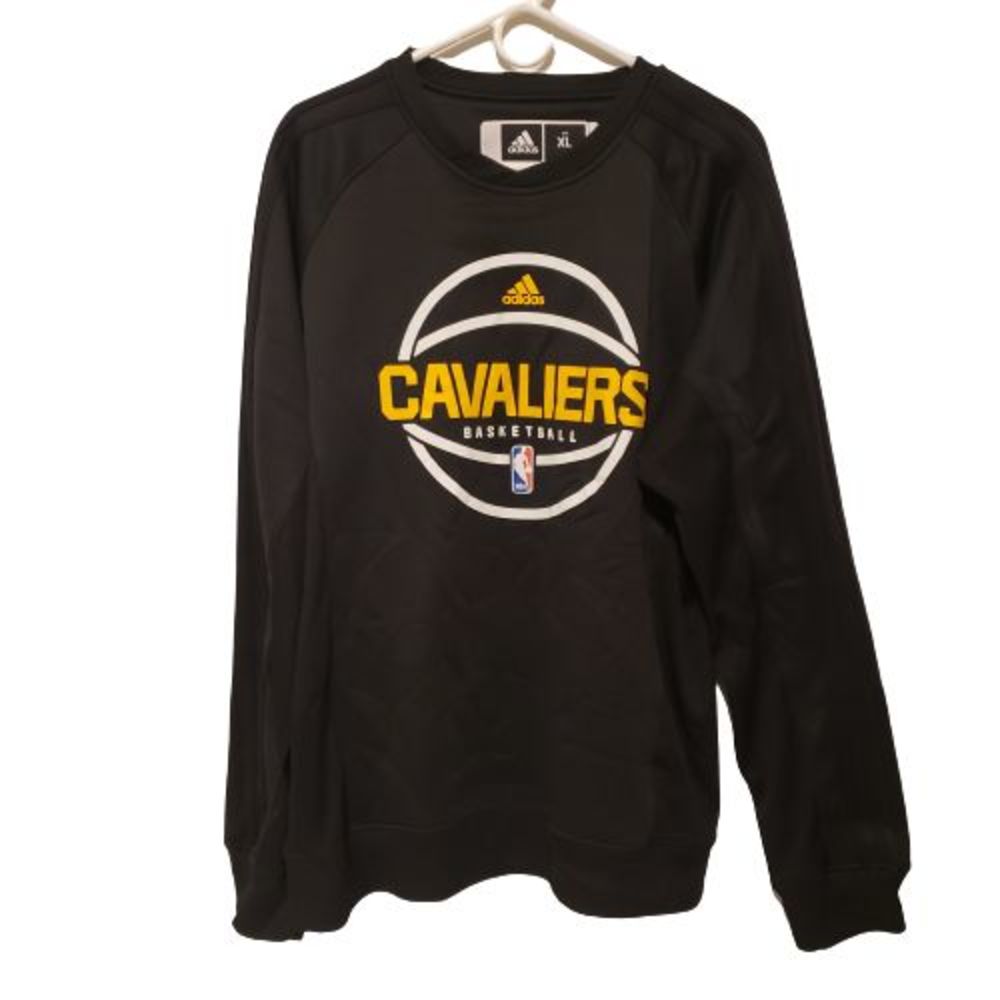 Men's Black Adidas Cavaliers Climawarm Pullover Long sleeve Sweat Shirt Size XL